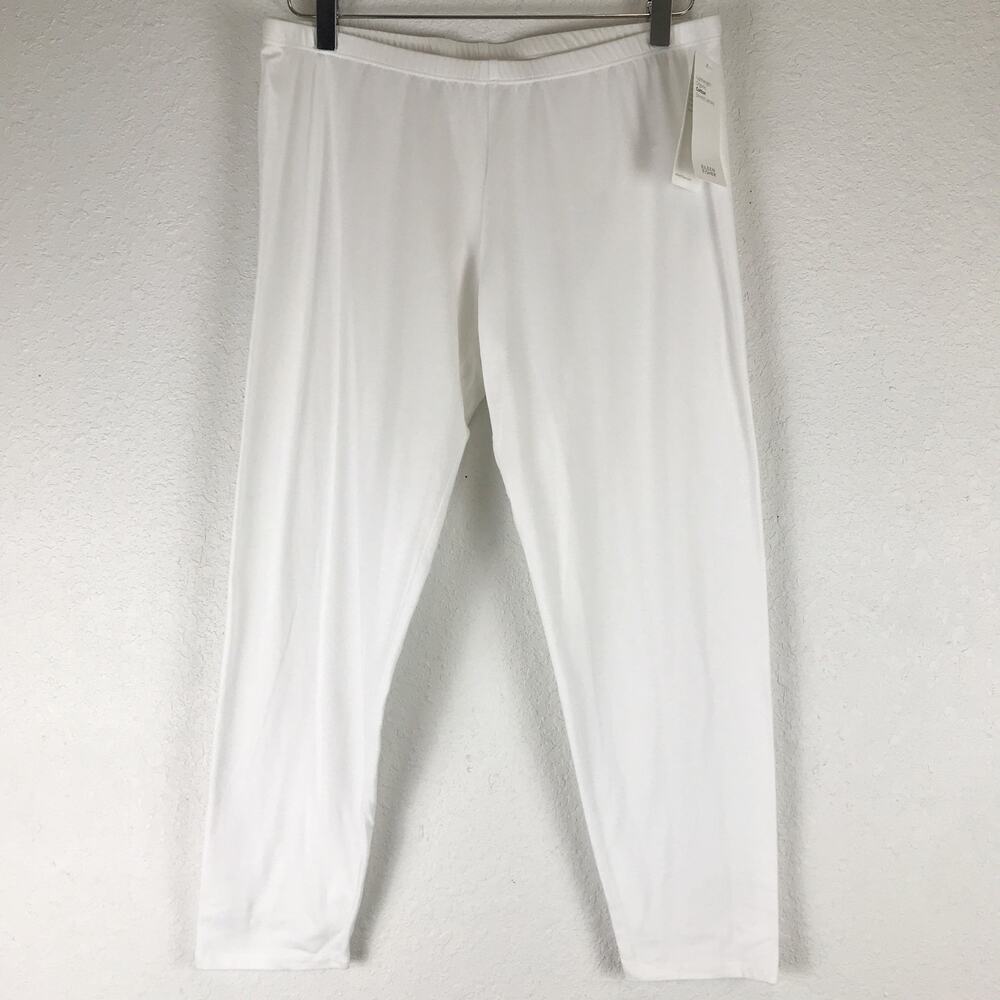 NWT Eileen Fisher Lightweight Cropped Organic Cotton Stretch Jersey Leggings L